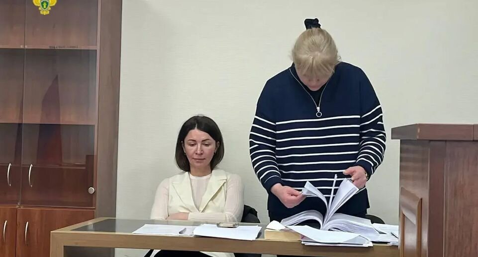 Елена Блиновская в зале Замоскворецкого районного суда. Фото: официальный Telegram-канал Прокуратуры Москвы📷
