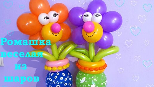 Ромашки из шаров. Как сделать. Мастер класс. Balloon daisies. Balloons. DIY. Hand made. How make