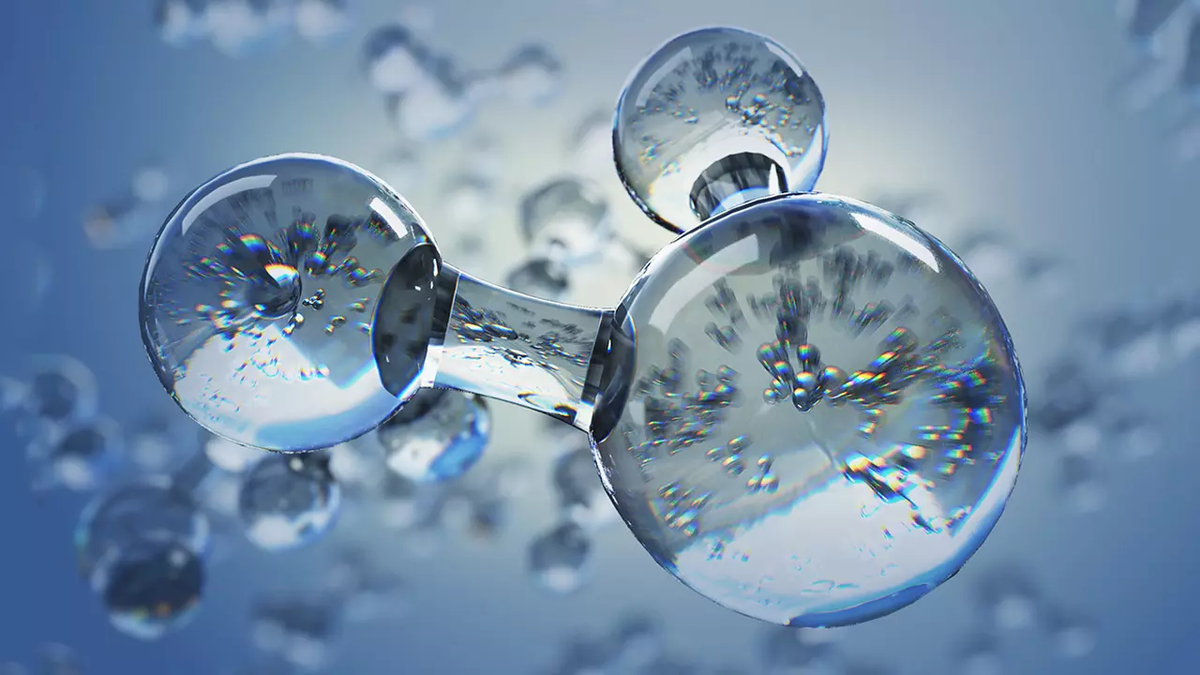 Модель молекулы воды из воды. Из открытых источников.