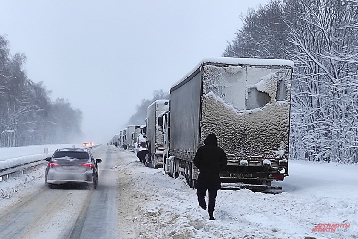 40 км за двое суток. К чему привели снегопады и закрытие трасс в Поволжье |  Аргументы и факты – aif.ru | Дзен