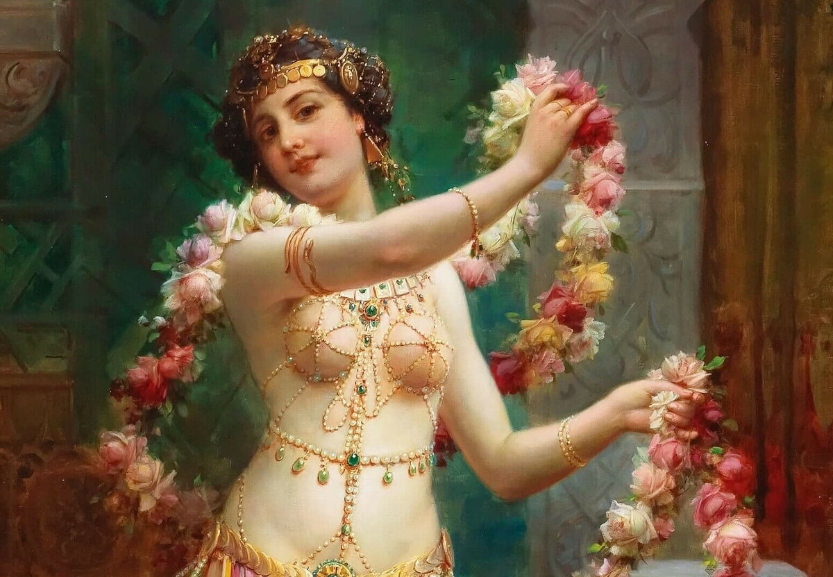 Ханс Зацка (Hans Zatzka), 1859-1945. Наложница Султана в золоте. Hans Zatzka Paintings. Свет гарема