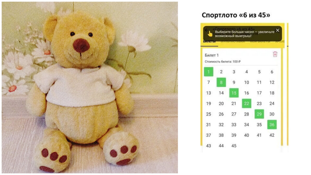 Вероятность лотерейного выигрыша 