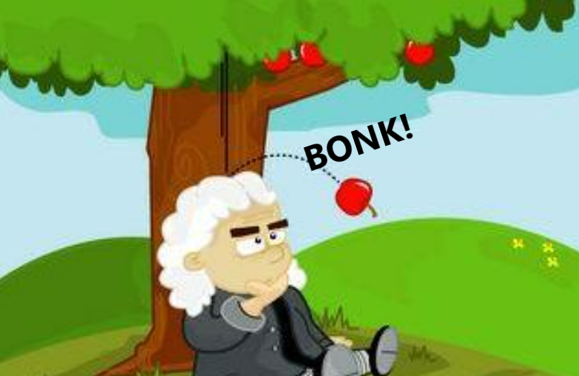 Насколько правдива история создания закона всемирного тяготения мы оставим обсуждать историкам, ограничившись лишь этой картинкой.