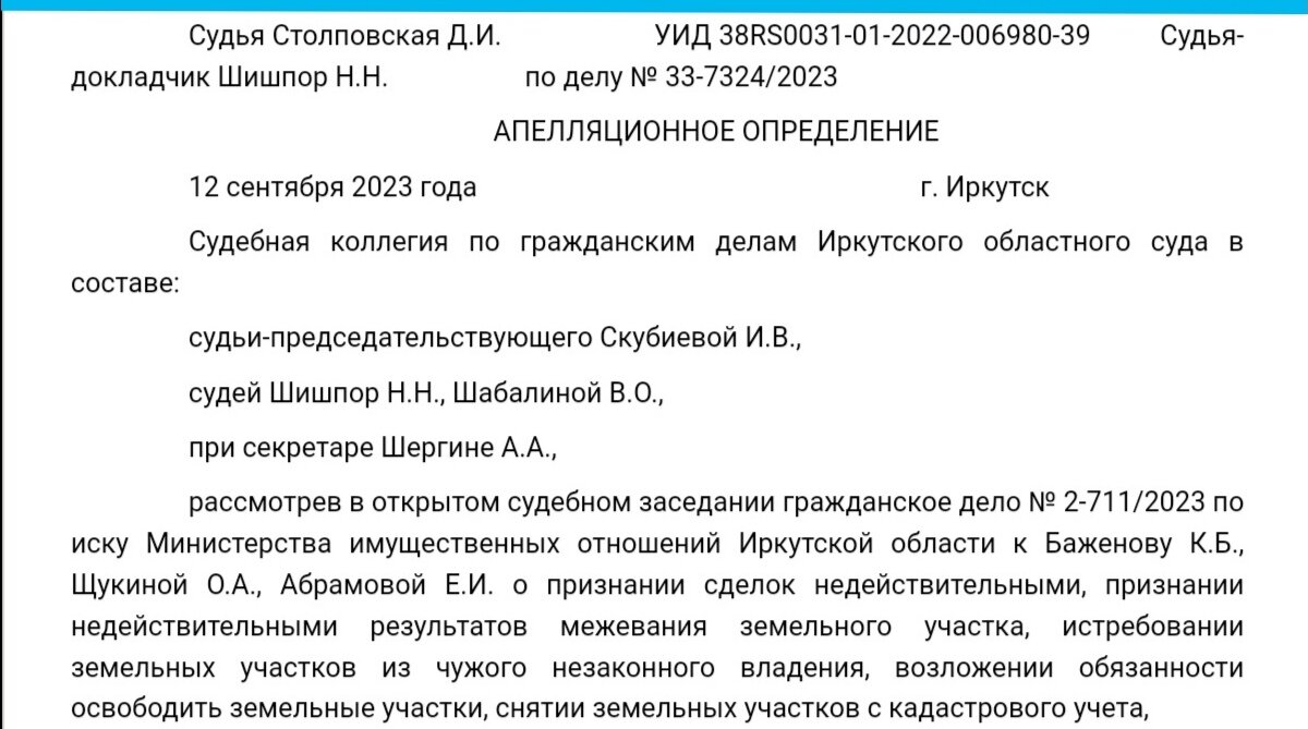 Скрин с сайта Иркутского областного суда. 
