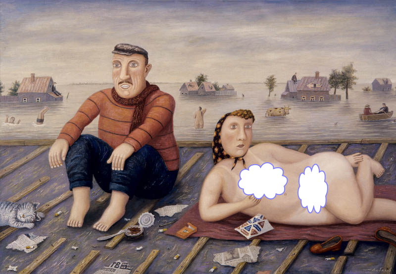 "Наводнение. На крыше" художник Владимир Любаров (www.lubarov.ru)