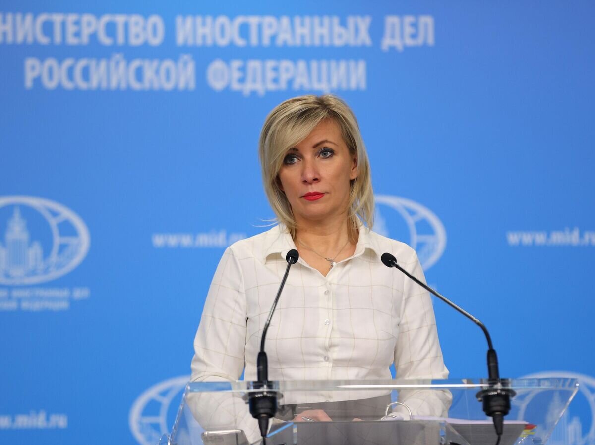    Официальный представитель Министерства иностранных дел РФ Мария Захарова во время брифинга в Москве© РИА Новости / Пресс-служба МИД РФ