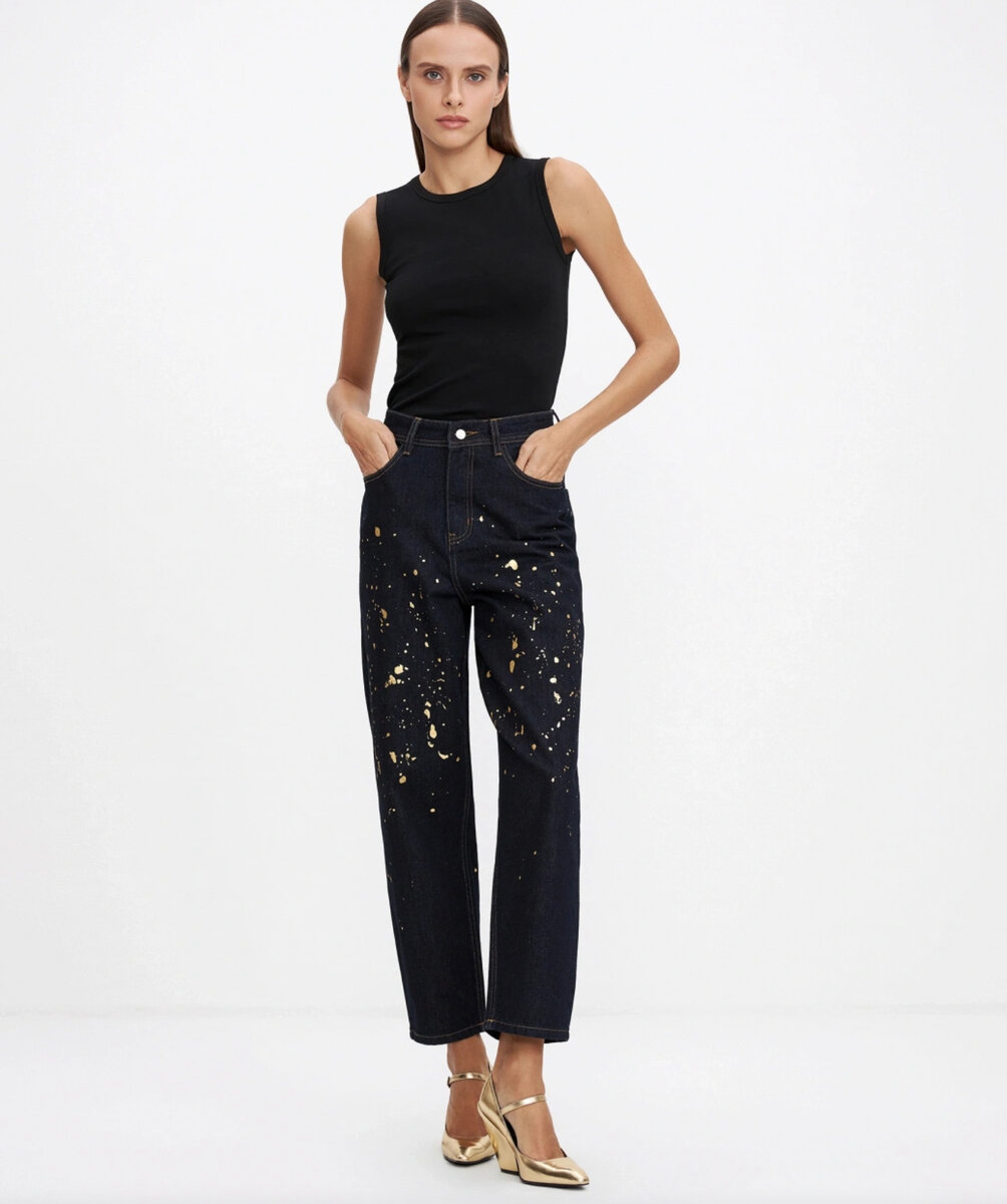 Чёрные джинсы «с золотом» 