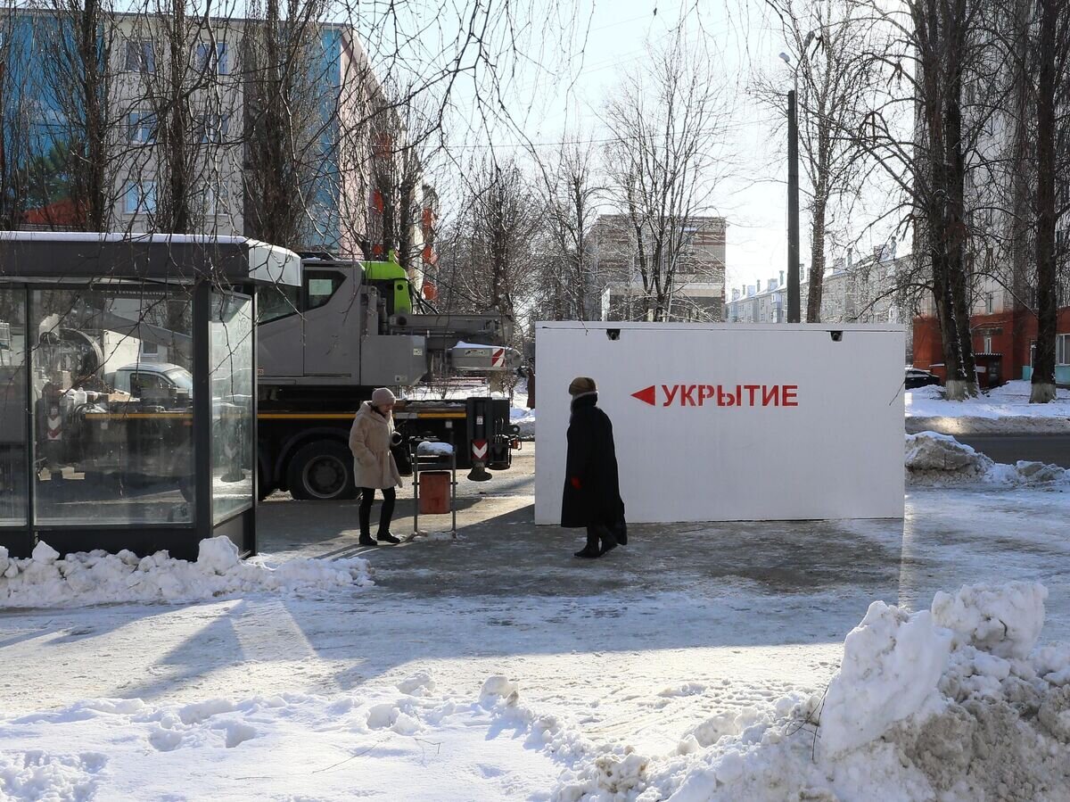    Модульное укрытие для защиты людей при обстрелах в Белгороде© РИА Новости / Павел Колядин