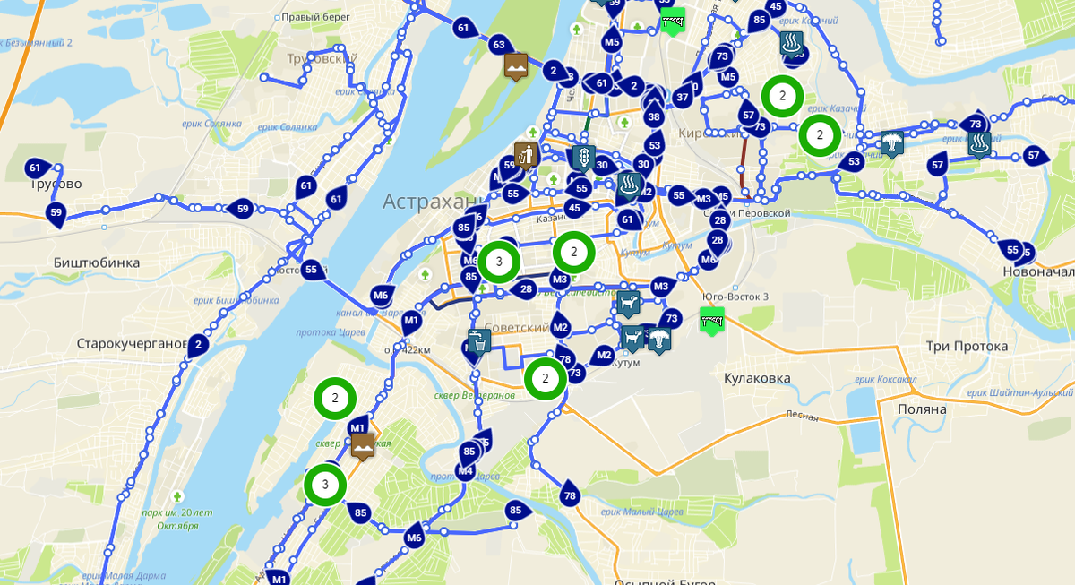 45 автобус карта астрахань