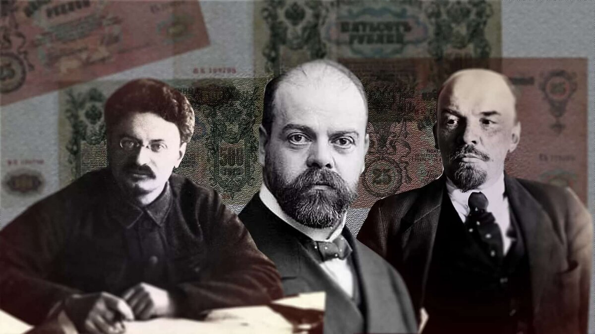 слева направо - Лейба Давидович Бронштейн (Лев Троцкий), Изра́иль Ла́заревич Ге́льфанд (Александр Правус), Владимир Ильич Улянов (Владимир Ленин). "русские" революционеры.