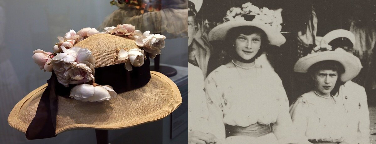 Соломенная шляпа, внутри белый шелковый подклад. Имеются инициалы ТН.  