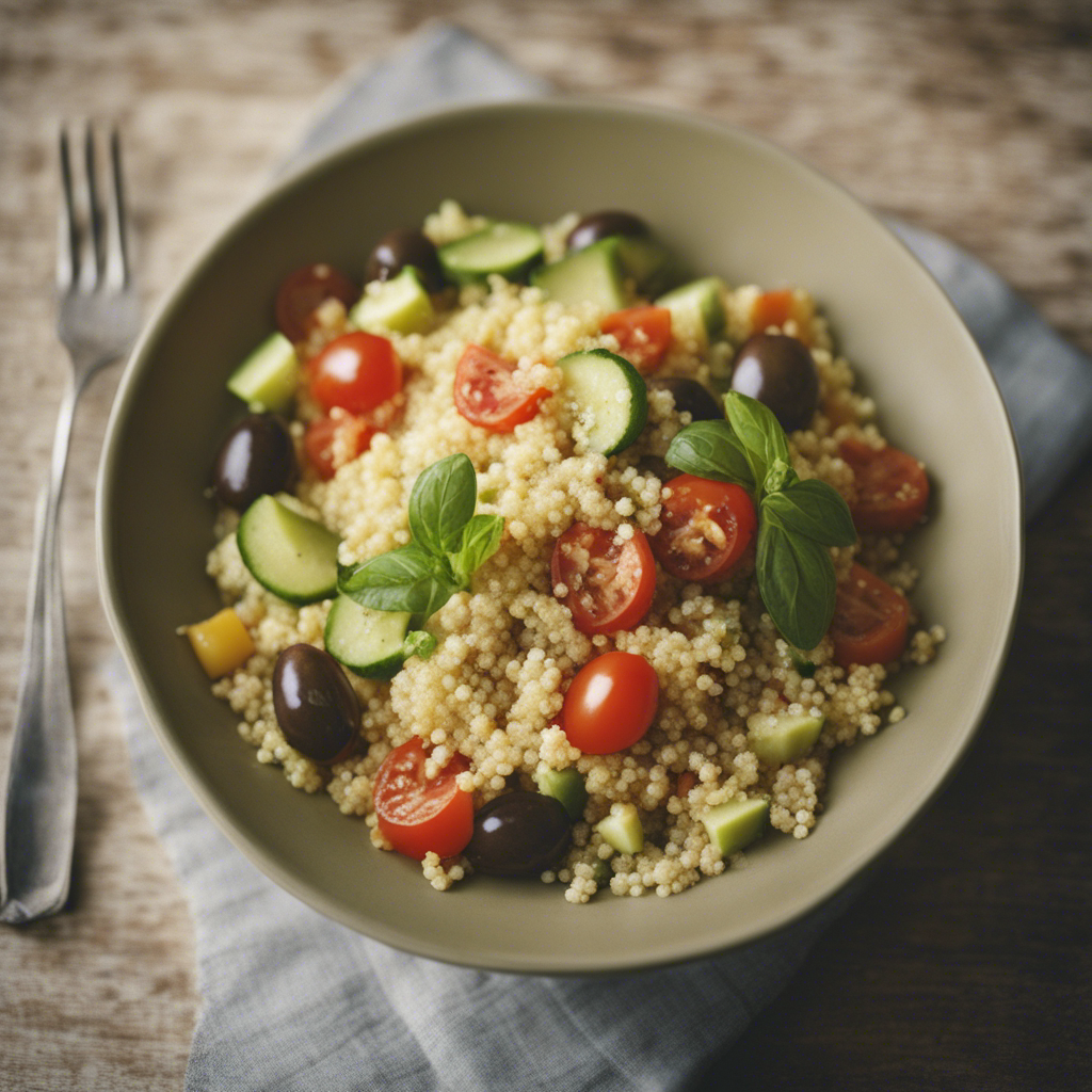 Греческий салат с кускусом от нейросети TextWizard