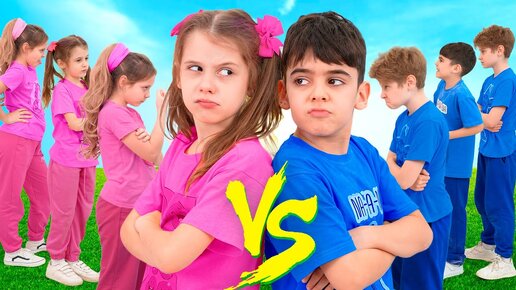 Boys vs Girls Challenge for kids with Eva and Friends