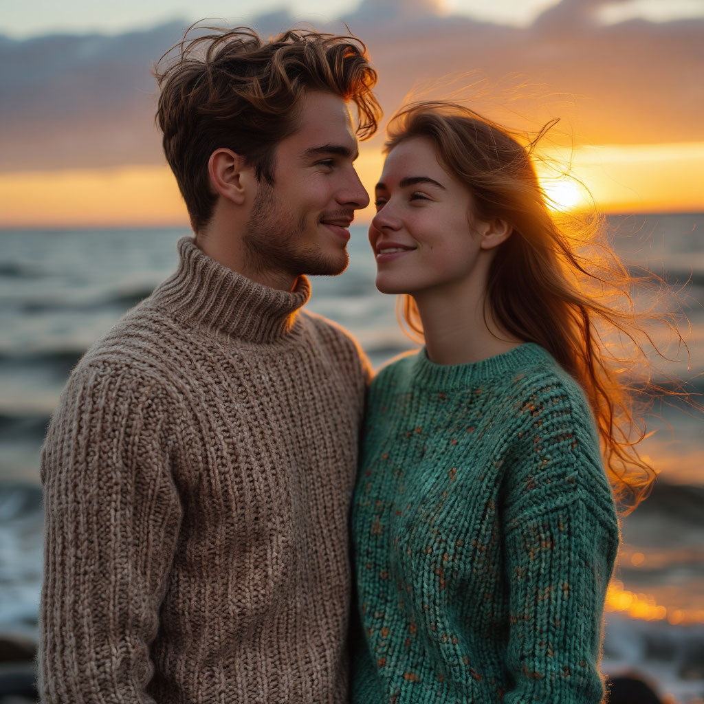 Мужчина в свитере и женщина в джемпере