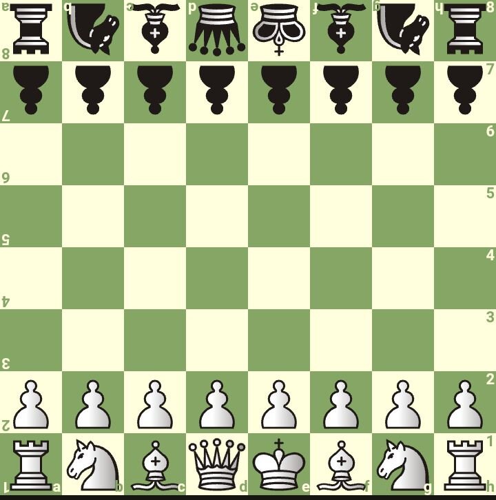 Расположение шахматных фигур на поле