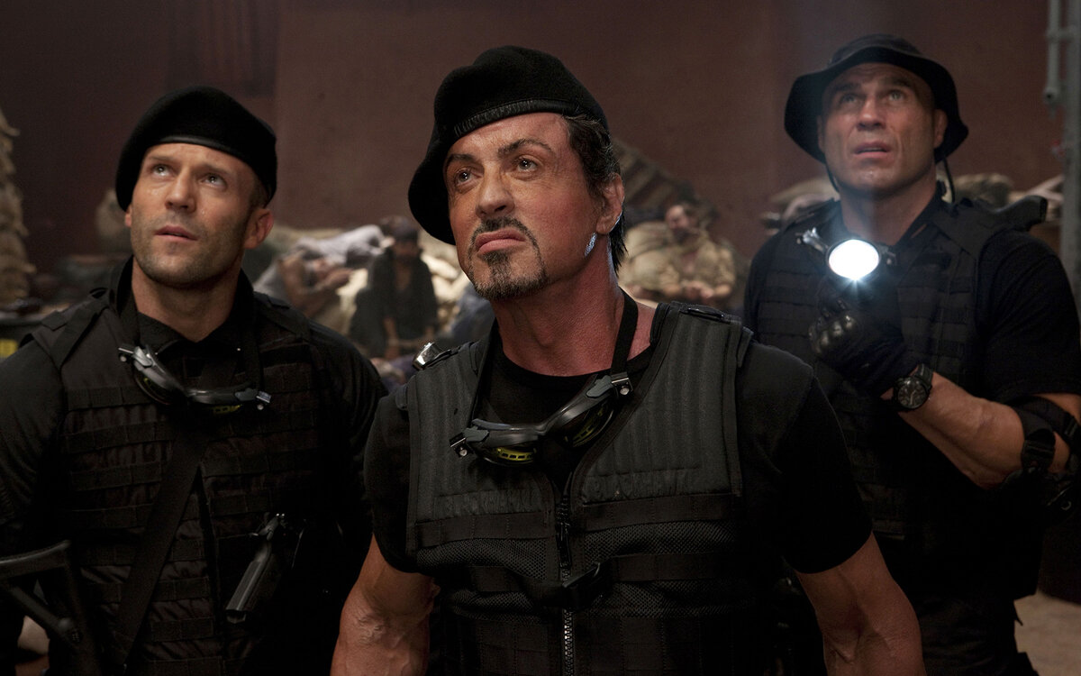 Кадр из фильма «Неудержимые», реж. Сильвестр Сталлоне, 2010