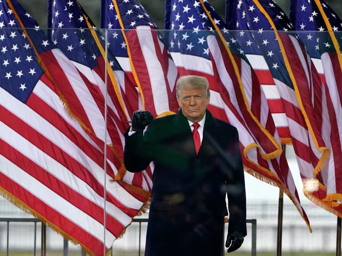    Президент Дональд Трамп выступает на митинге в Вашингтоне© AP Photo / Jacquelyn Martin