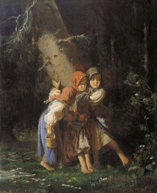 Корзухин Алексей Иванович (1835-1894). Крестьянские девочки в лесу.