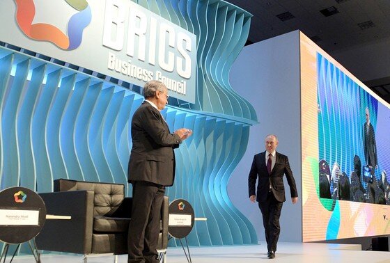    На церемонии закрытия Делового форума БРИКС, 2019