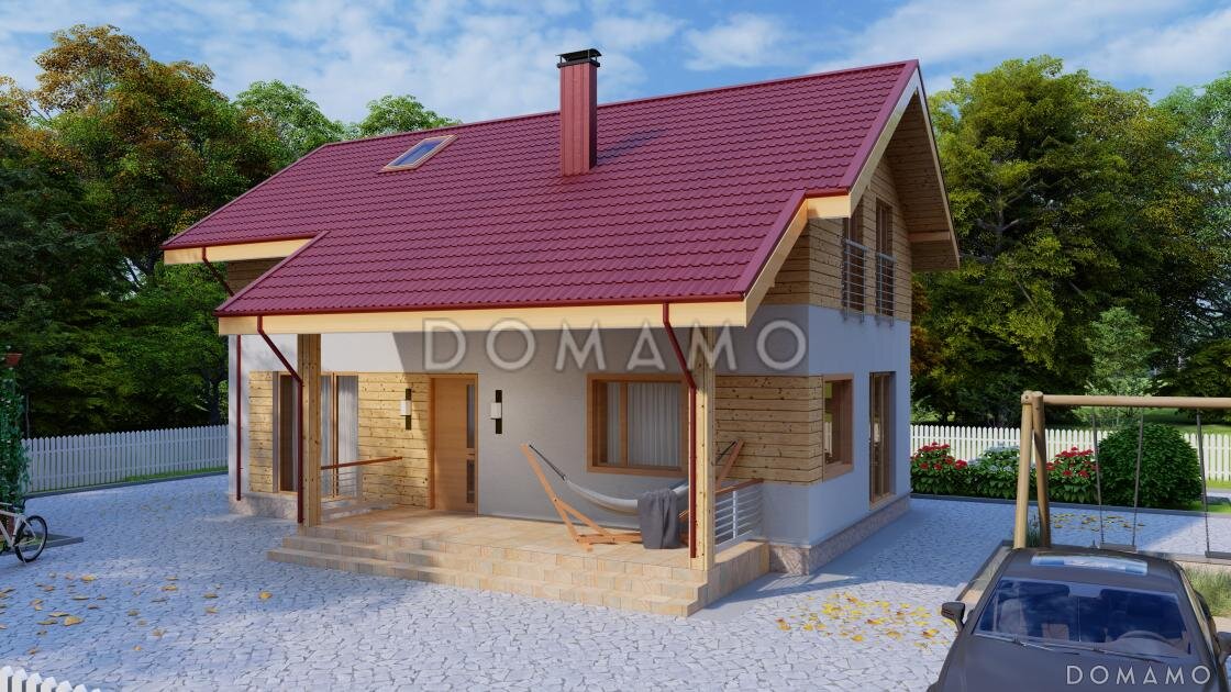 Проект D1713 — дом с мансардой и террасой