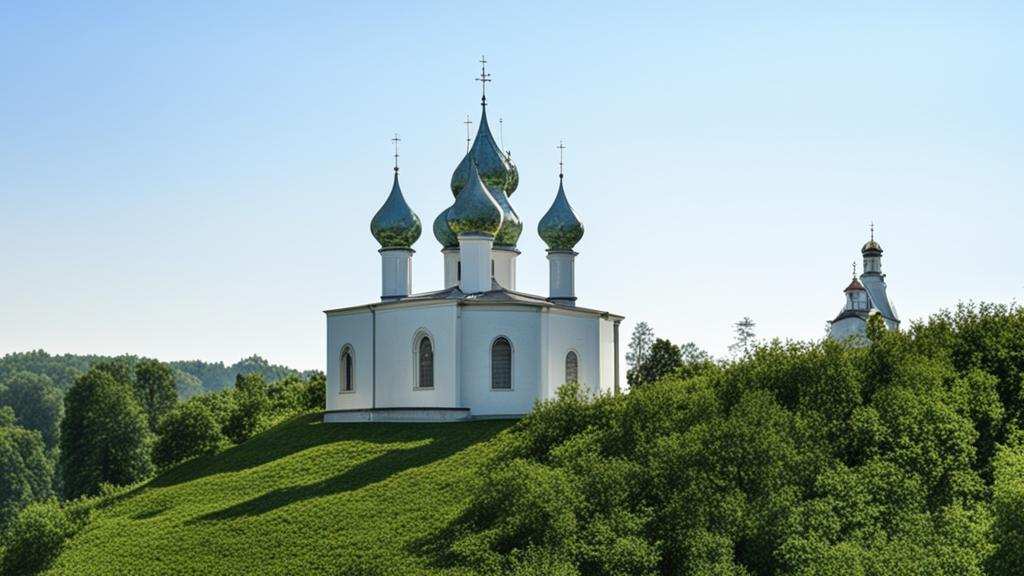 Церковь на холме. нейросеть fusionbrain