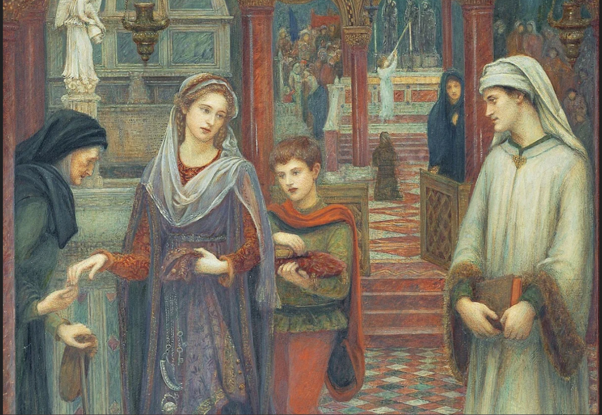 Мэри Спартали Стиллман. "Первая встреча Петрарки и Лауры"