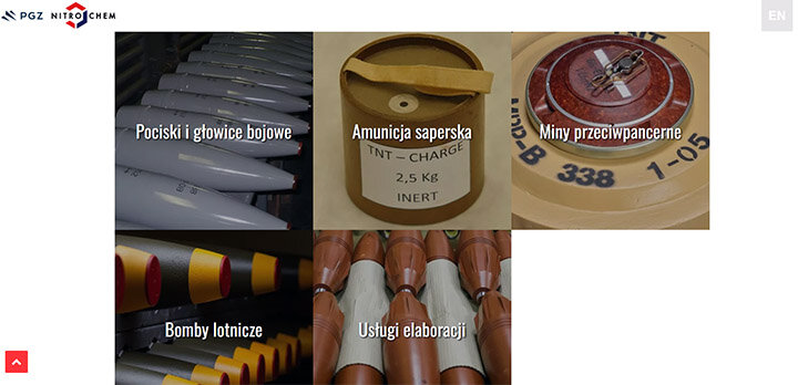 ЗАВОД NITRO-CHEM, ПРОИЗВОДЯЩИЙ ПРОДУКЦИЮ ВОЕННОГО НАЗНАЧЕНИЯ, КАК ТО ТРОТИЛ, ПРОТИВОТАНКОВЫЕ МИНЫ, РАКЕТЫ И БОЕГОЛОВКИ, РАБОТАЕТ НА ПРЕДЕЛЕ ВОЗМОЖНОСТЕЙ. СКРИНШОТ СТРАНИЦЫ САЙТА NITROCHEM.COM.PL