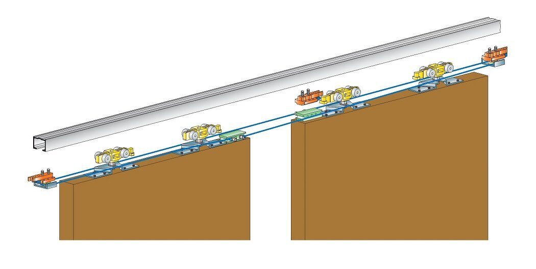 Скрытая система для раздвижных дверей шкафа купе