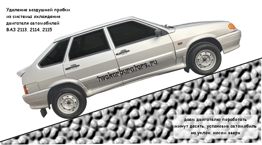 Как удалить воздушную пробку из системы охлаждения двигателя на автомобилях ВАЗ 2108, 2109, 21099