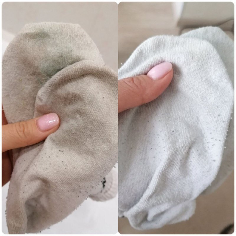 Белые носочки отстирались на ура.