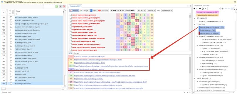 Анализ кластеризации семантических запросов в key collector 4