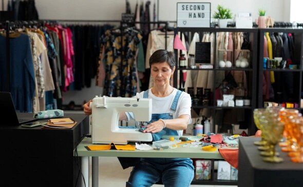 фермер с продуктами.