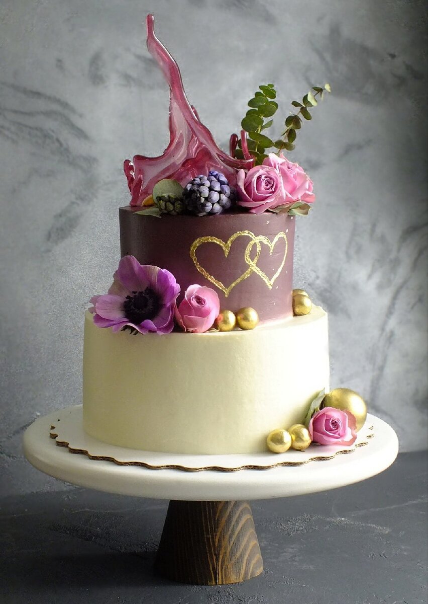 двухъярусный торт на свадьбу подруги - небольшое торжество только для семьи, торт 5 кг