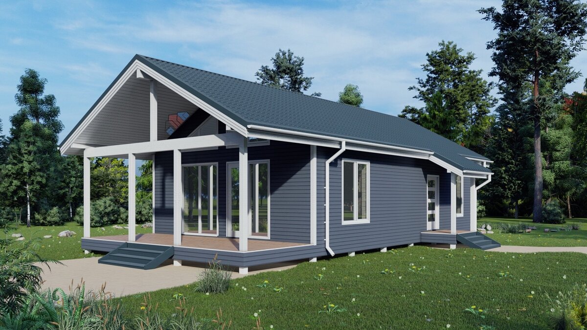 м с террасой. проекты финских домов одноэтажных каркасных 110 метров с террасой. деревянный дом одноэтажный с террасой 100кв. м. сканди дом одноэтажный 100 кв м.