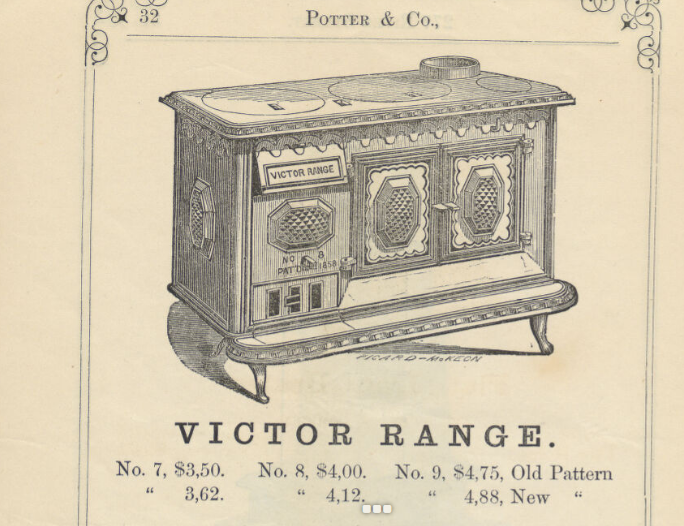 Скрин из  каталога печей Daniel Potter & Co. Троя, штат Нью-Йорк, за 1861 год