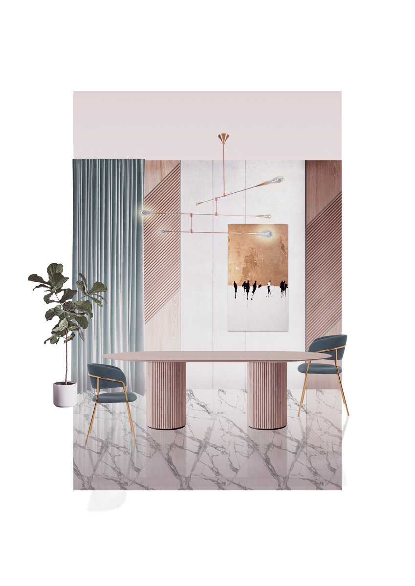 2D коллаж кухни в современном стиле (контемпорари)