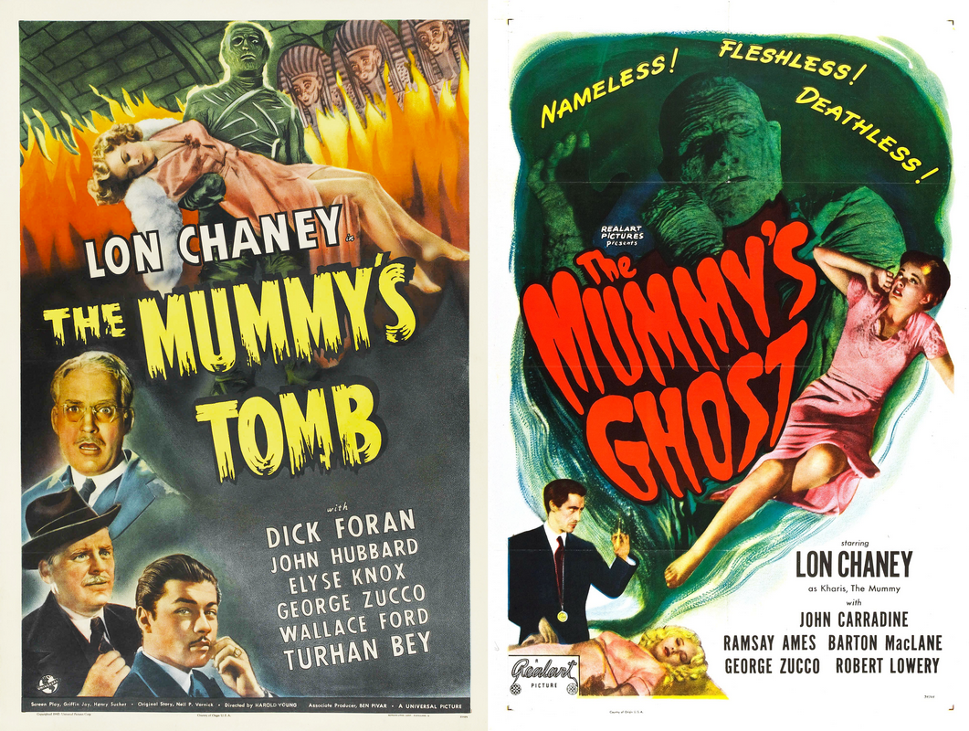Оригинальные постеры "Гробницы мумии" (1942) и "Призрака мумии" (1944)