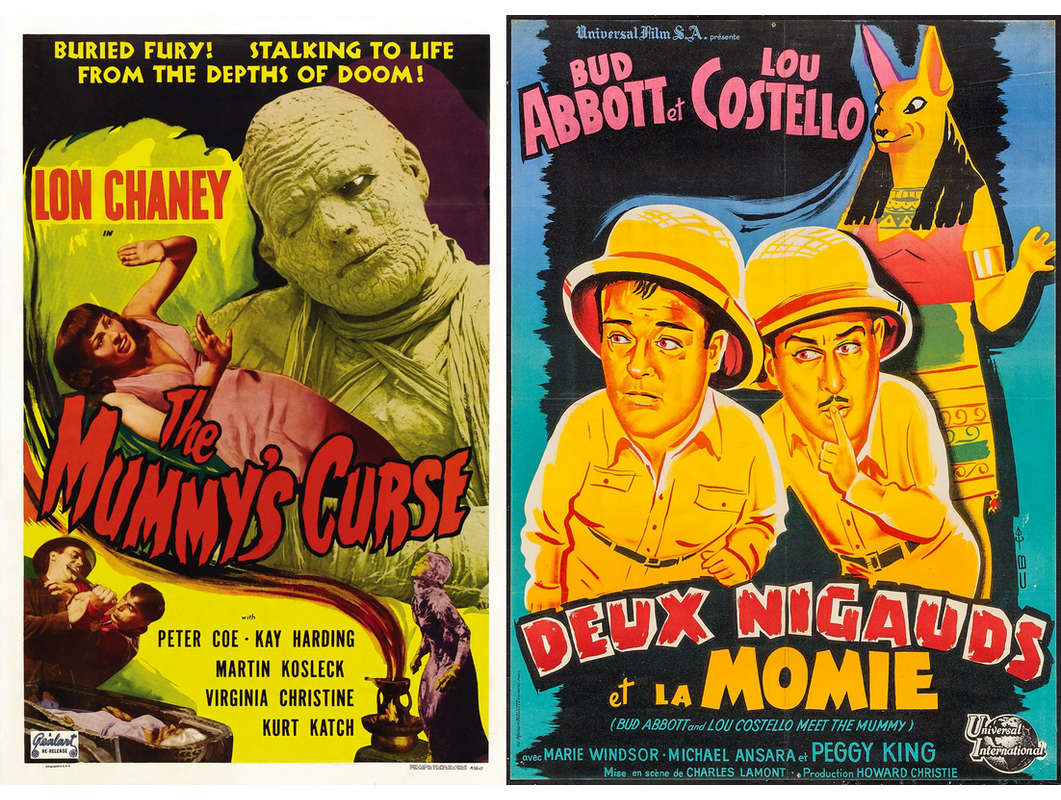Оригинальные постеры "Проклятия мумии" (1944) и "Эбботт и Костелло встречают мумию" (1955)
