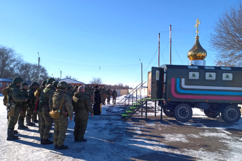    Походный передвижной храм преподобного Сергия Радонежского в учебном центре (фото: Волгоградская епархия)