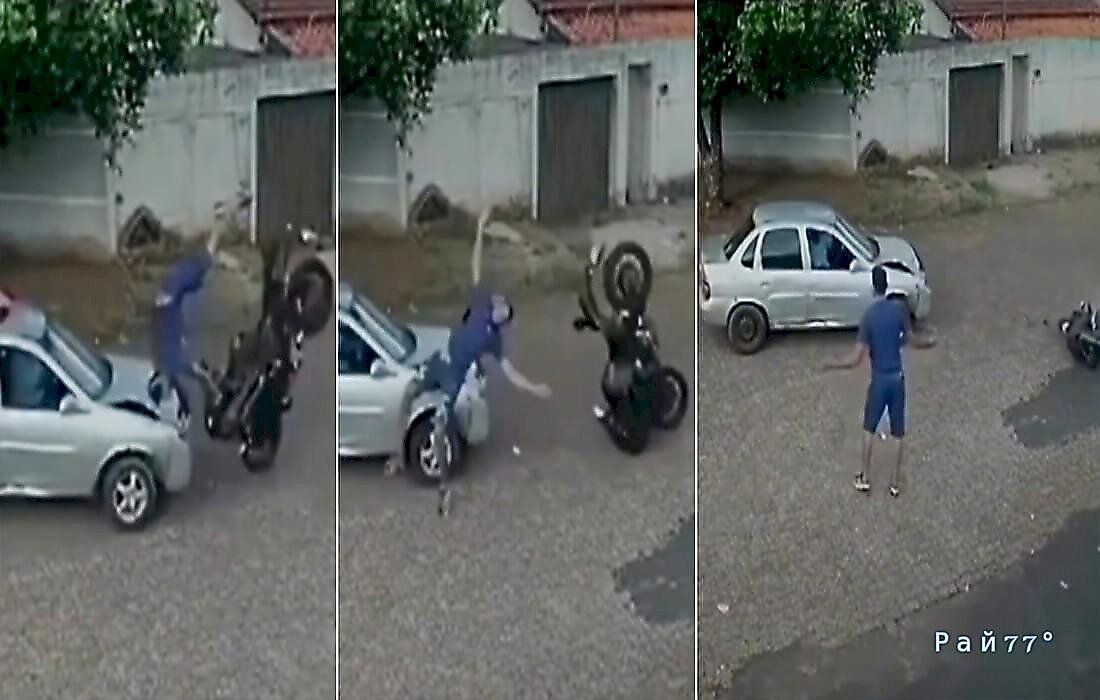 дорожный конфликт мотоциклиста и водителя нивы в казахстане закончился массовой дракой