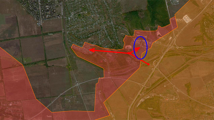 ПРЕДПОЛАГАЕМАЯ СХЕМА АТАКИ НАШИХ БОЙЦОВ НА "ЦАРСКУЮ ОХОТУ" И ПРОНИКНОВЕНИЕ В АВДЕЕВКУ. ИСТОЧНИК: LOSTARMOUR.INFO