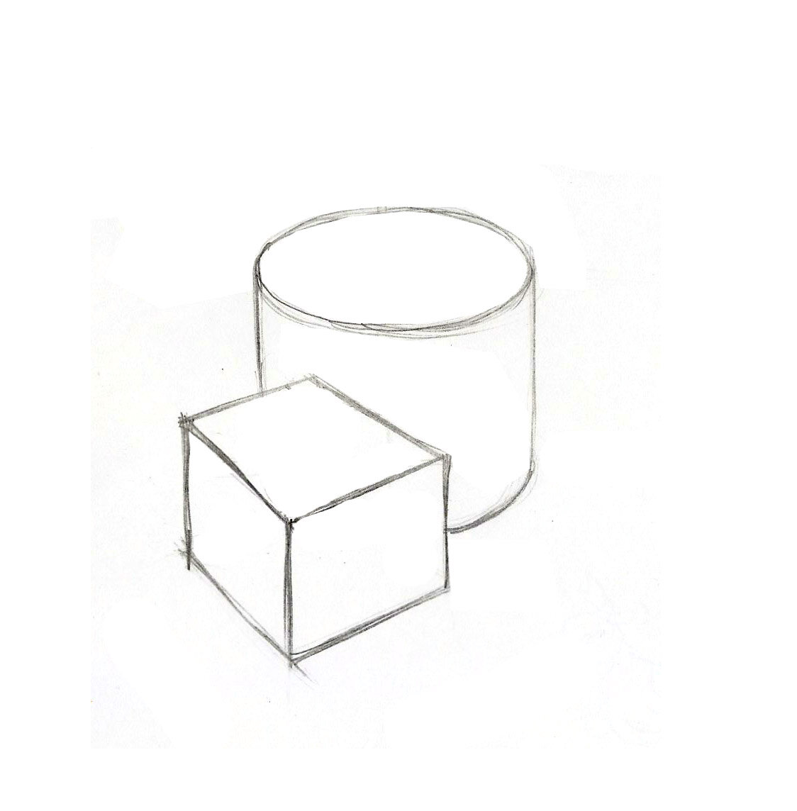 Рисунок цилиндра и куба