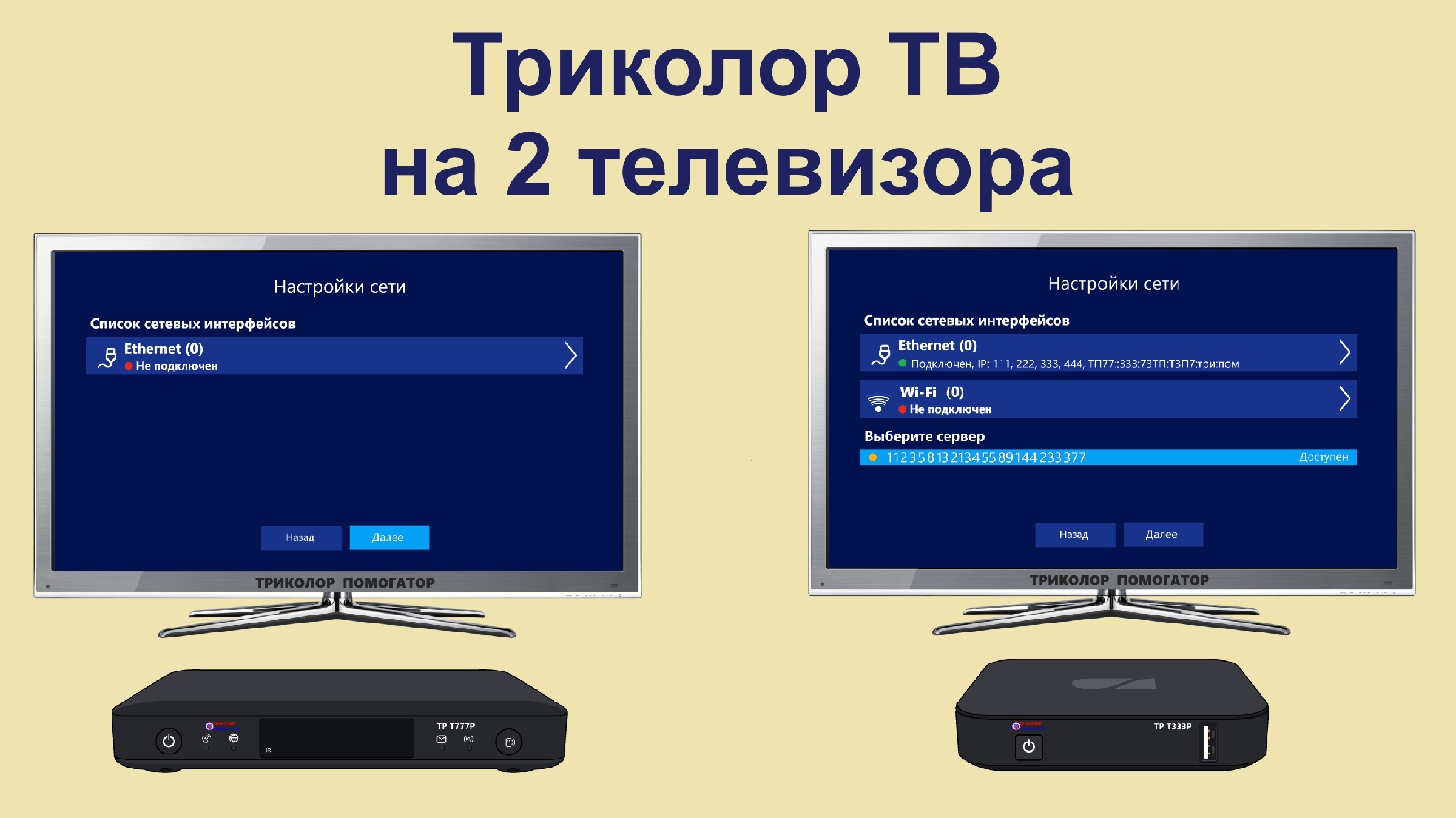 Как подключить Триколор ТВ на 2 телевизора ?