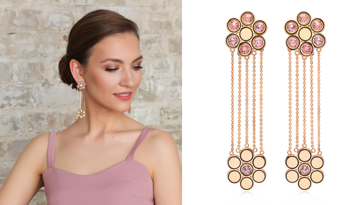 Серьги-трансформеры FLORES со шпинелью, OLGA SHATROVA