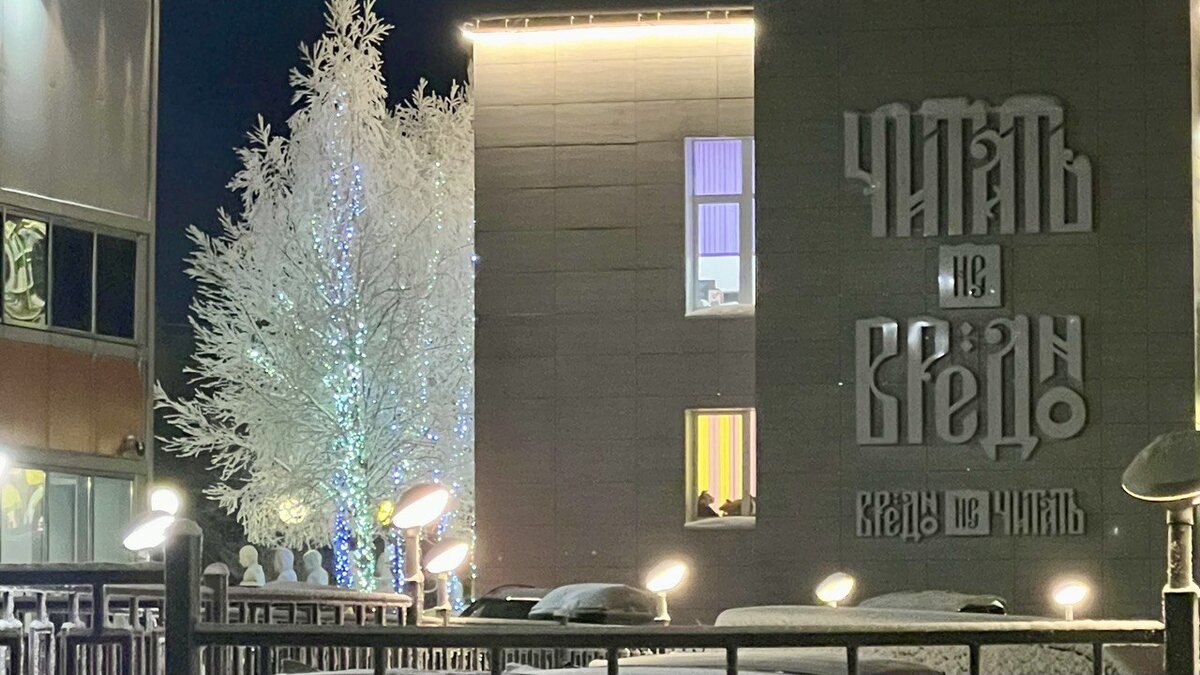 надпись на здании областной детской библиотеки в Мурманске