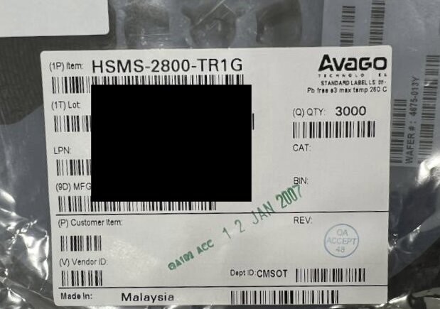 AVAGO Series HSMS-2800-TR1G