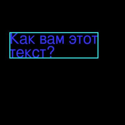 Рисунок 2 Текст внутри прямоугольника (см. программу выше)