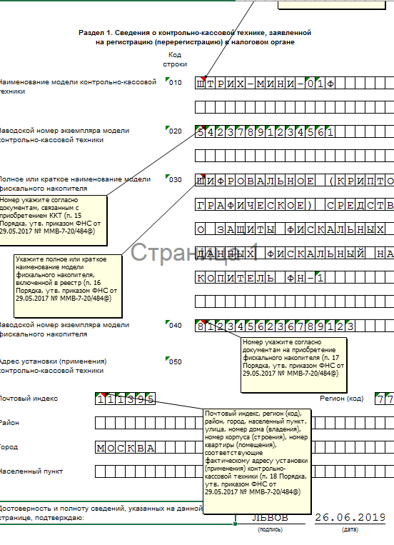  Примеры заполнения анкеты для ФНС

