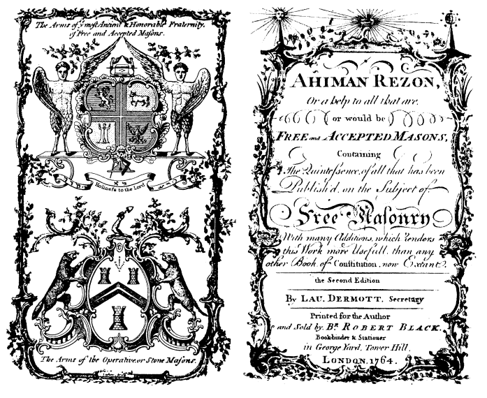 Титульный лист.: Книги конституций Древней великой ложи Англии «Ахиман Резон»