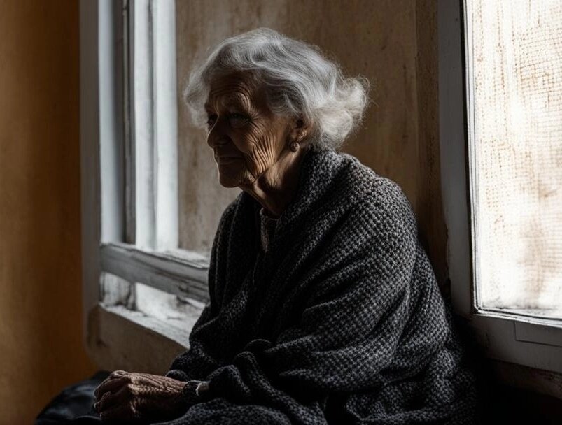 Она осталась единственной жительницей деревни.